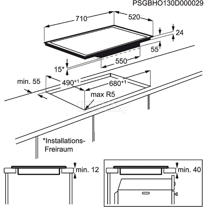 Built-in induction hob, AEG, HK764400FB